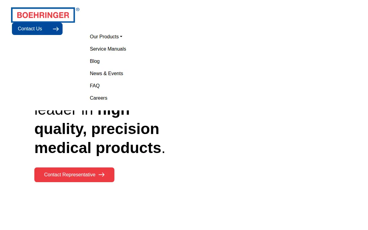 Homepage of Boehringer Laboratories, INC