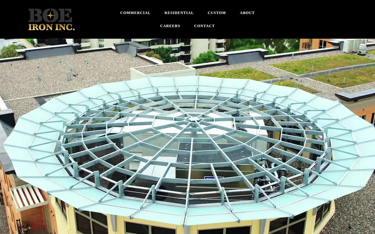 Homepage of Boe Ornamental Iron, INC