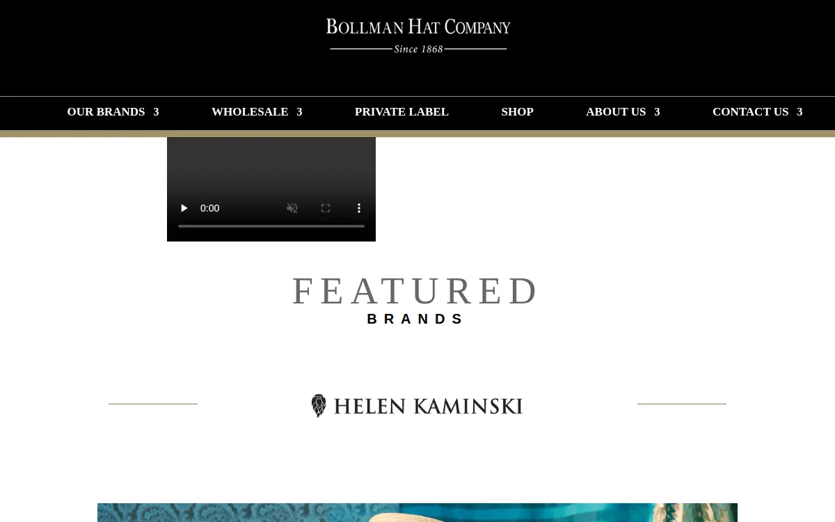 Homepage of Bollman Hat Company