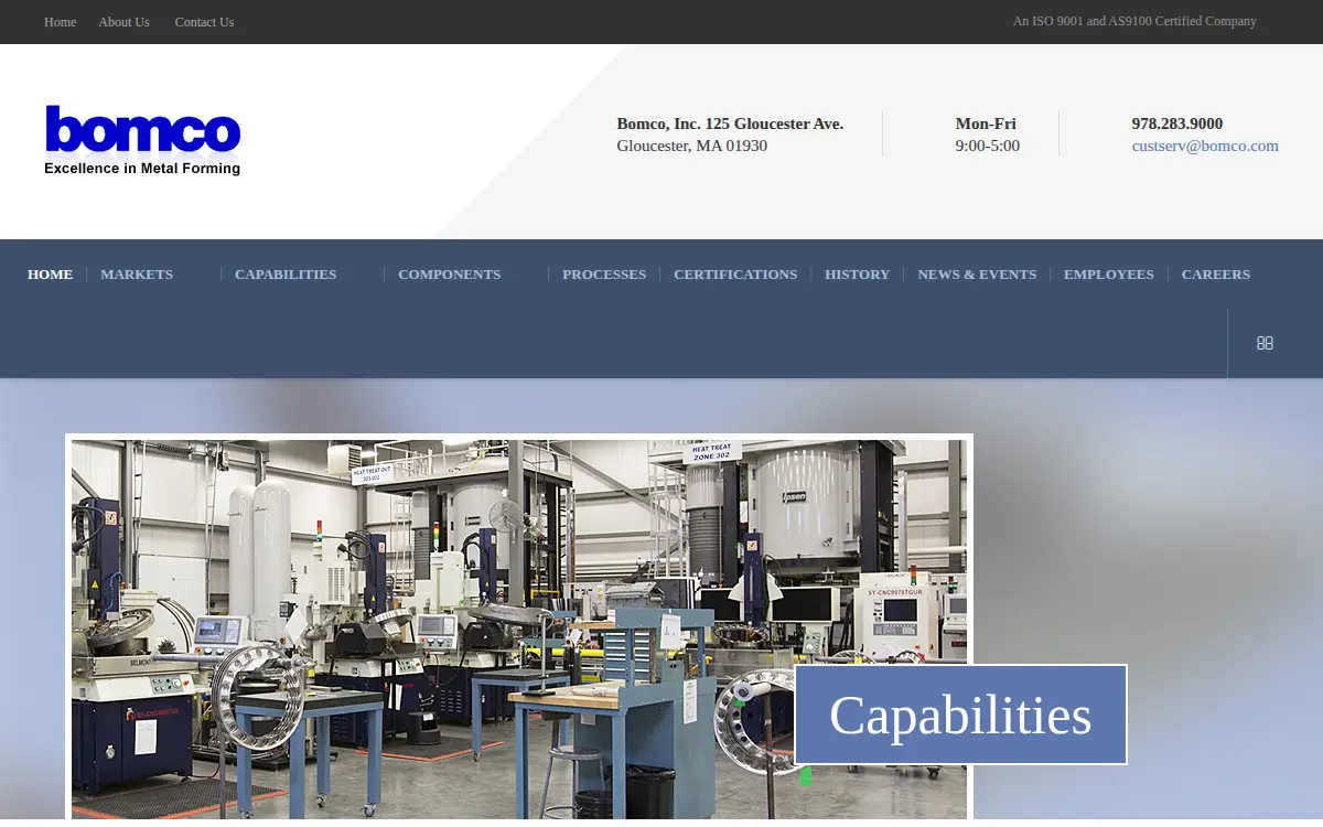 Homepage of Bomco, INC