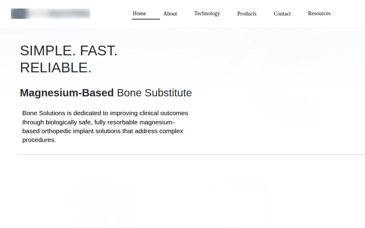 Homepage of Bone Solutions INC