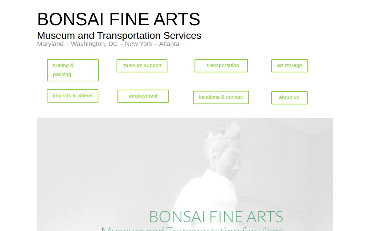 Homepage of Bonsai Fine Arts INC