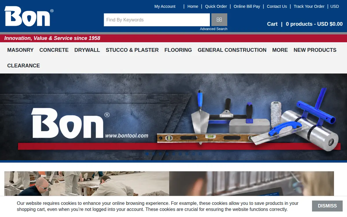 Homepage of Bon Tool CO