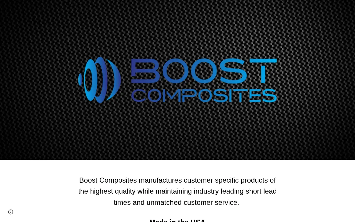 Homepage of Boost Composites, LLC