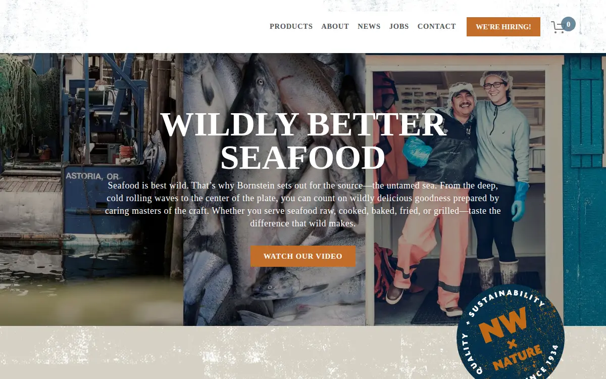 Homepage of Bornstein Seafoods, INC.