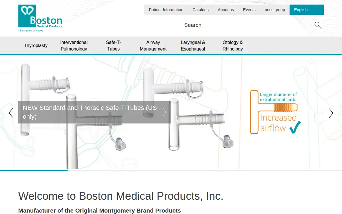 Homepage of Boston Medical Products, INC.