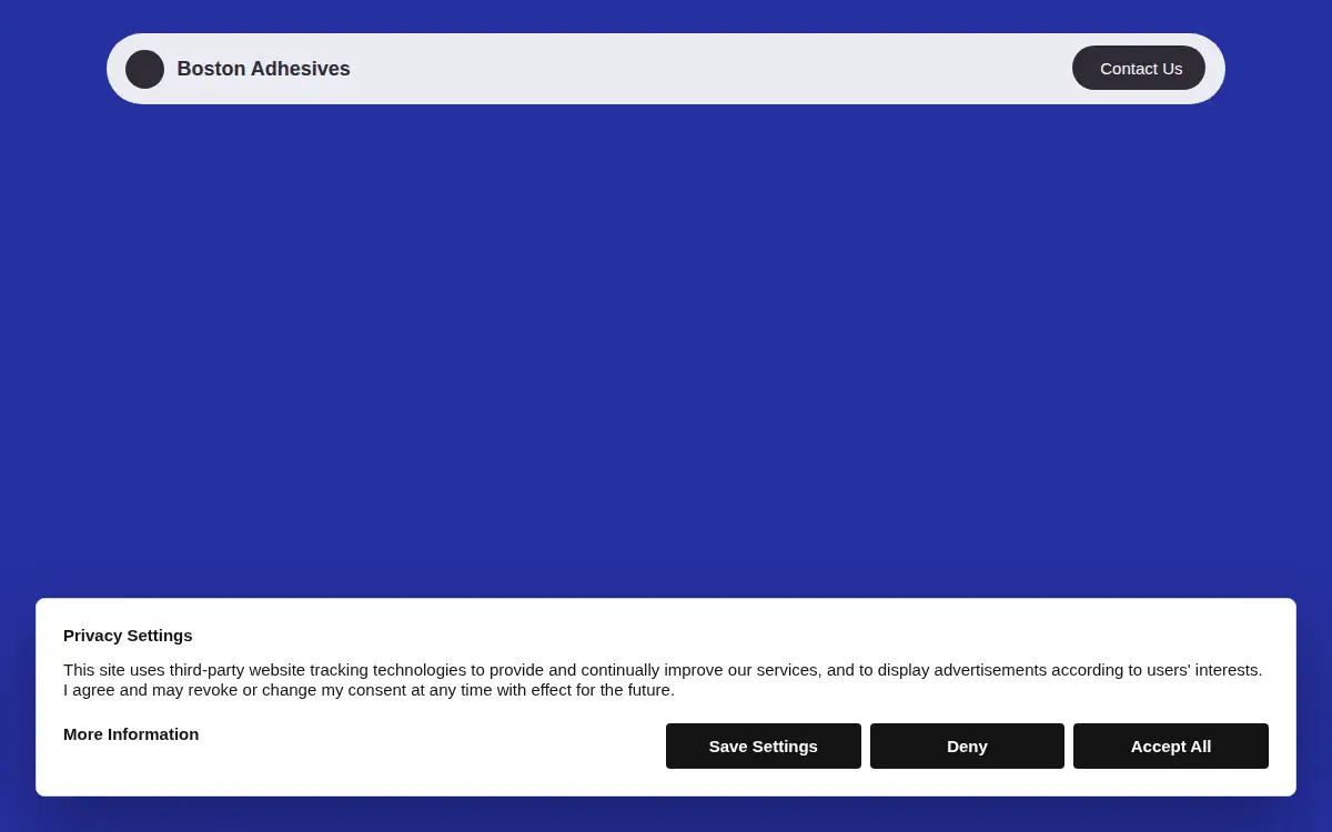 Homepage of Boston Adhesives LLC