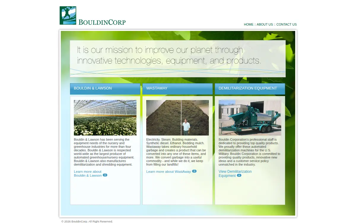 Homepage of Bouldin Corporation