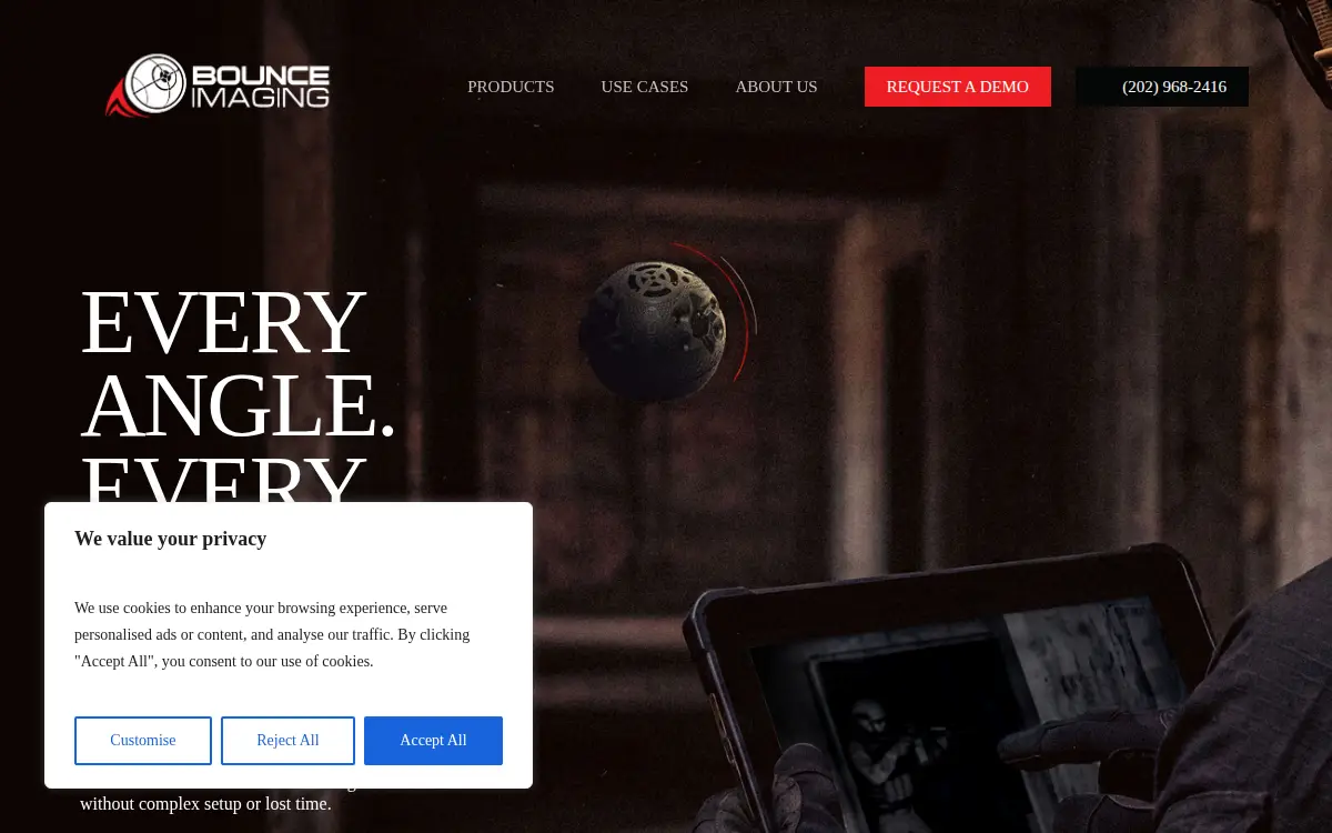 Homepage of Bounce Imaging, INC
