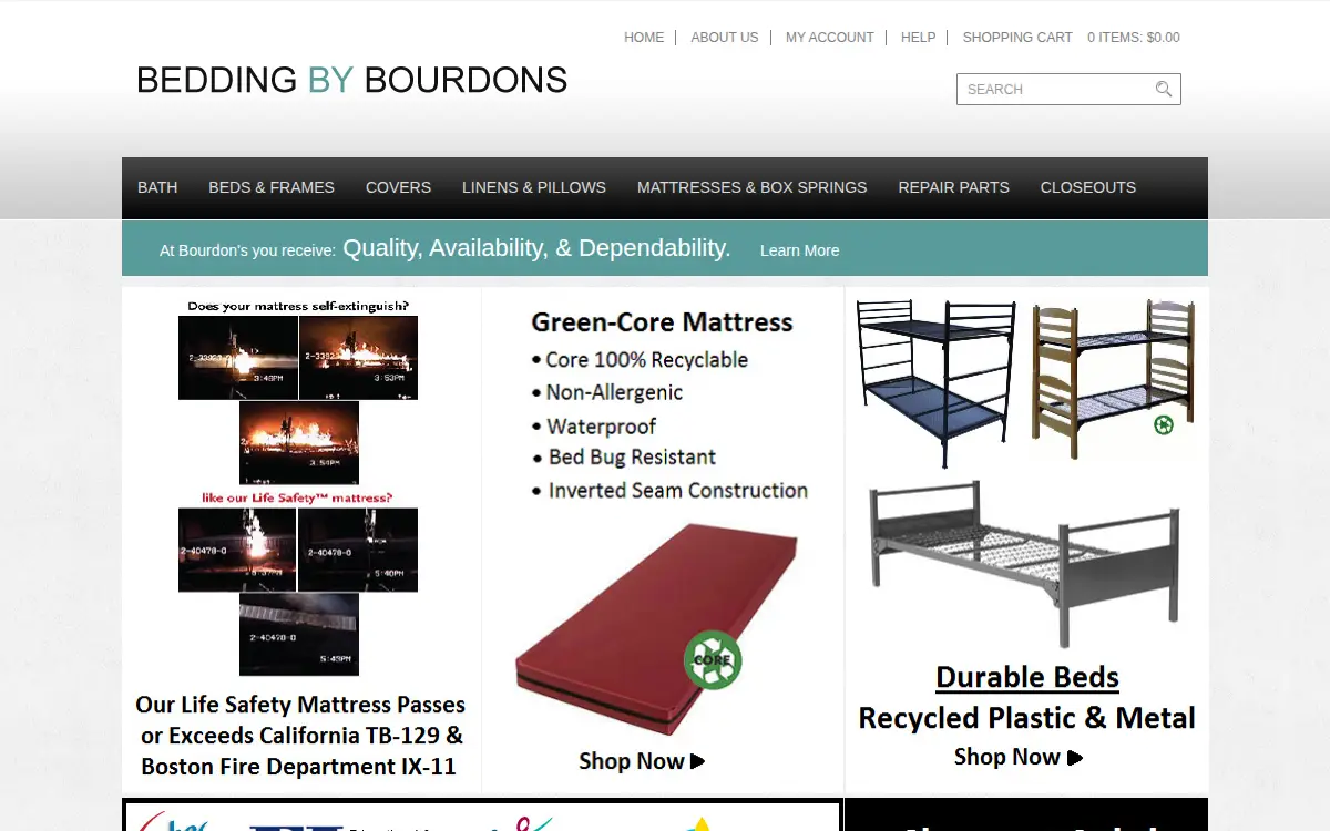 Homepage of Bourdon's Institutional Sales, INC.