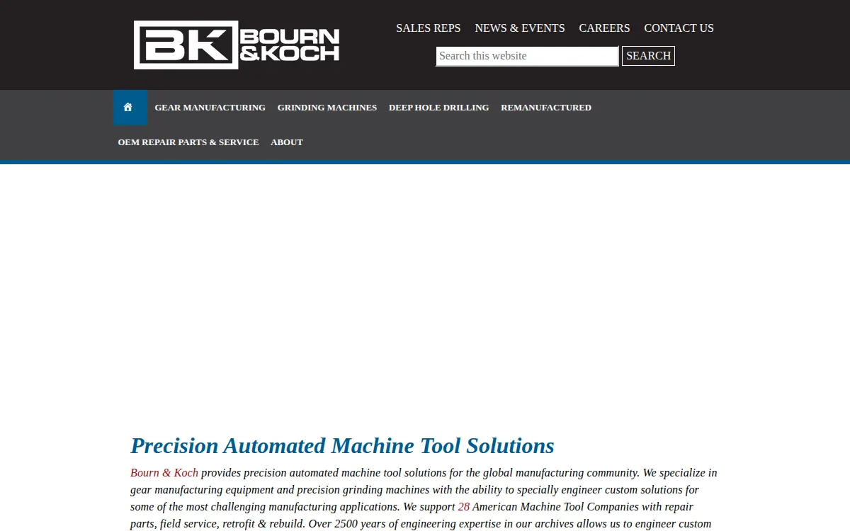 Homepage of Bourn & Koch, INC.