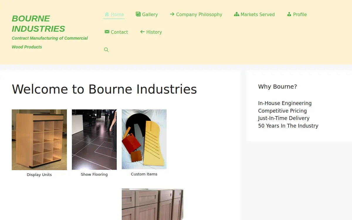 Homepage of Bourne Industries INC