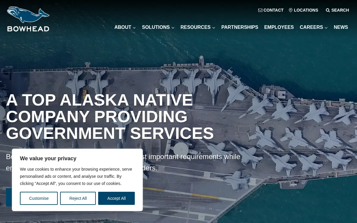 Homepage of Bowhead Advanced Technology Prototyping, LLC