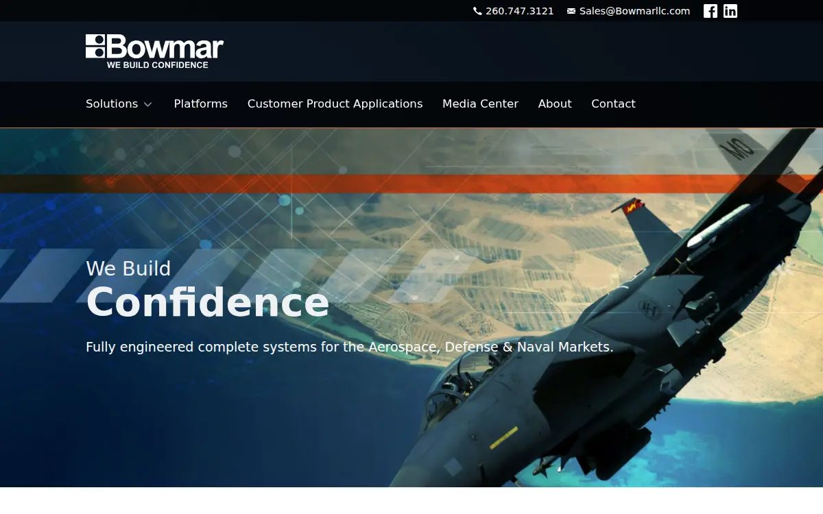 Homepage of Bowmar LLC