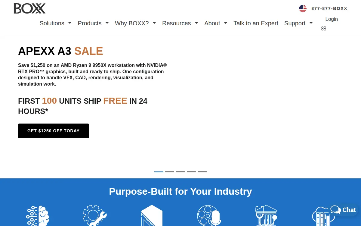 Homepage of Boxx Technologies, LLC