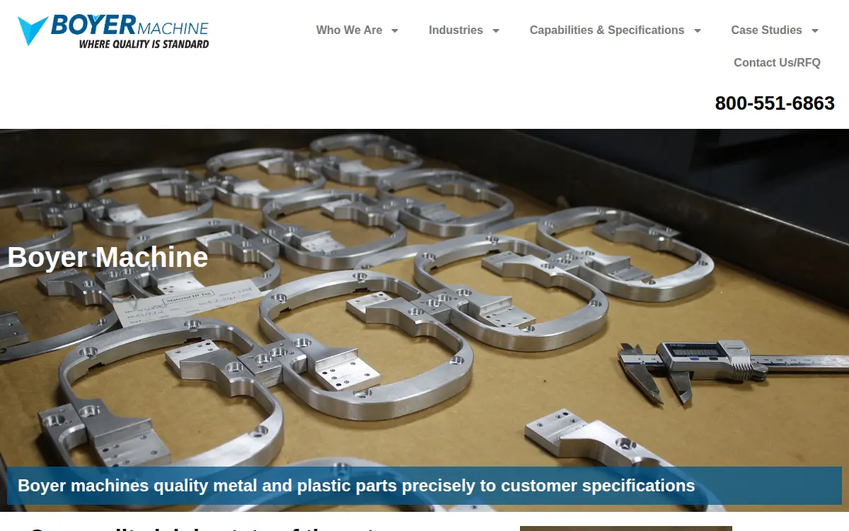 Homepage of Boyer Machine & Tool Co., INC.