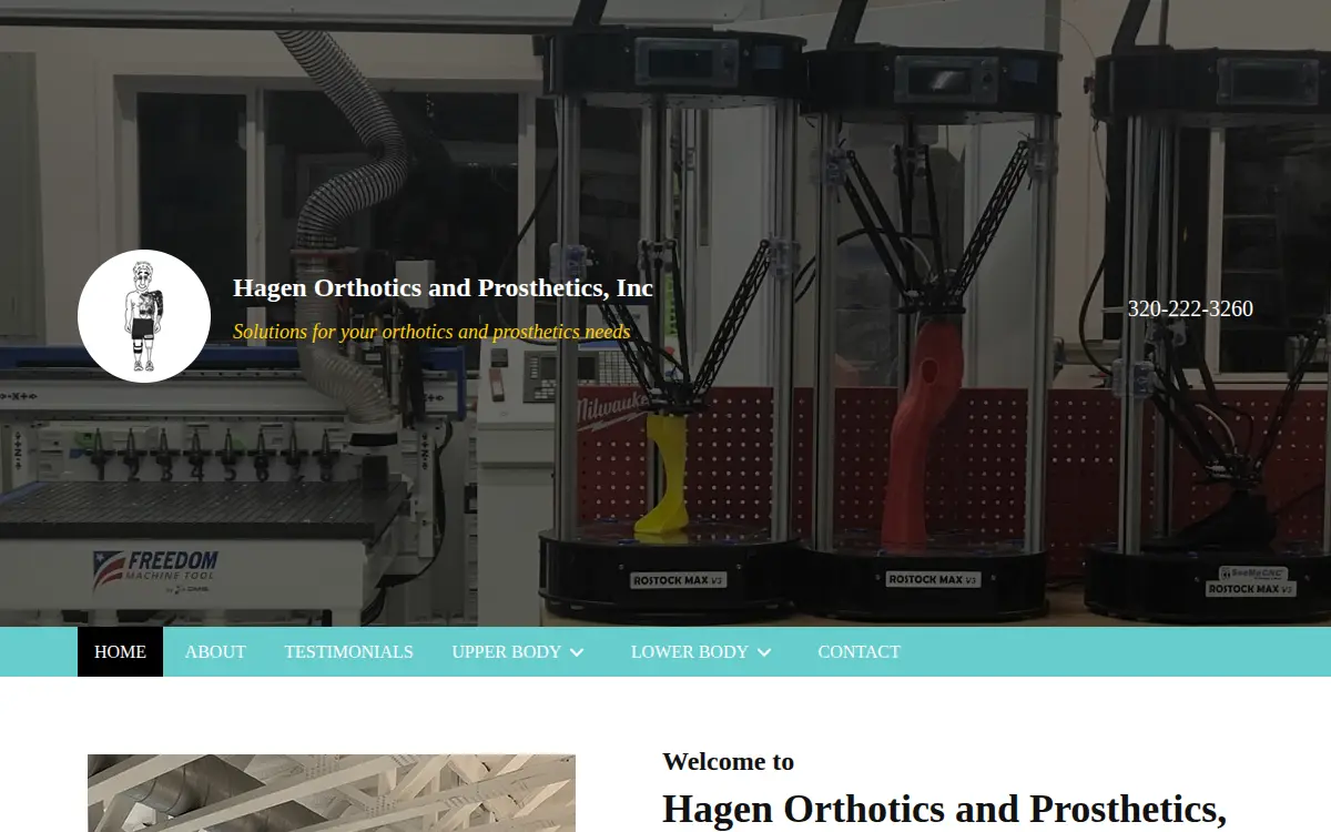 Homepage of Hagen Orthotics & Prosthetics, INC