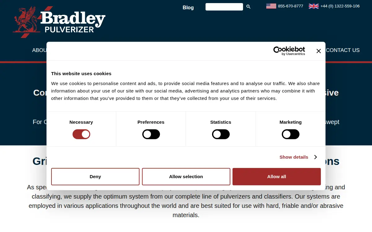 Homepage of Bradley Pulverizer Enterprises, INC.