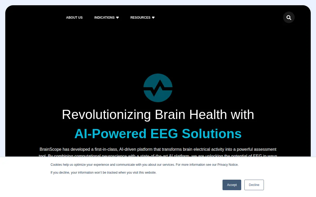 Homepage of Brainscope Company, INC