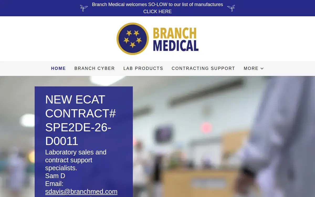Homepage of Branch Medical LLC
