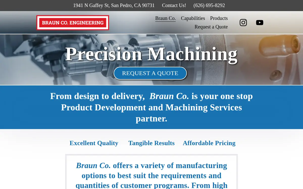 Homepage of Braun CO. Engineering LLC