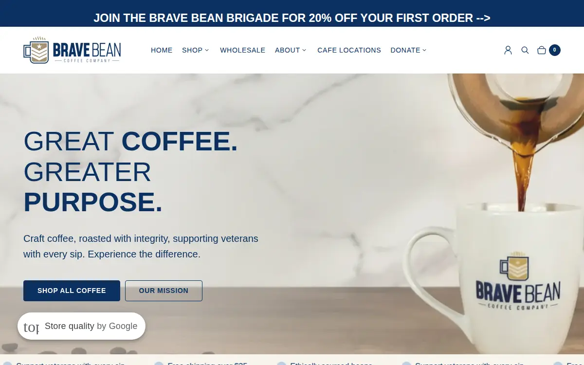 Homepage of Vault Coffeehouse LLC