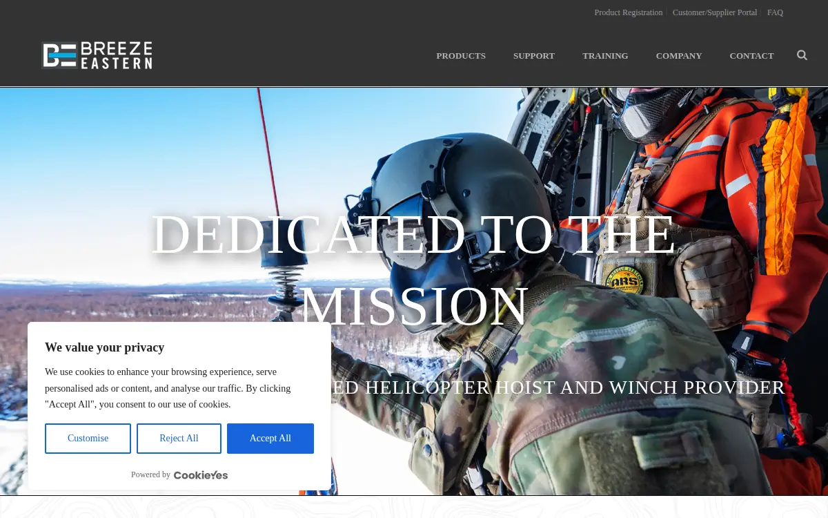 Homepage of Breeze-eastern LLC