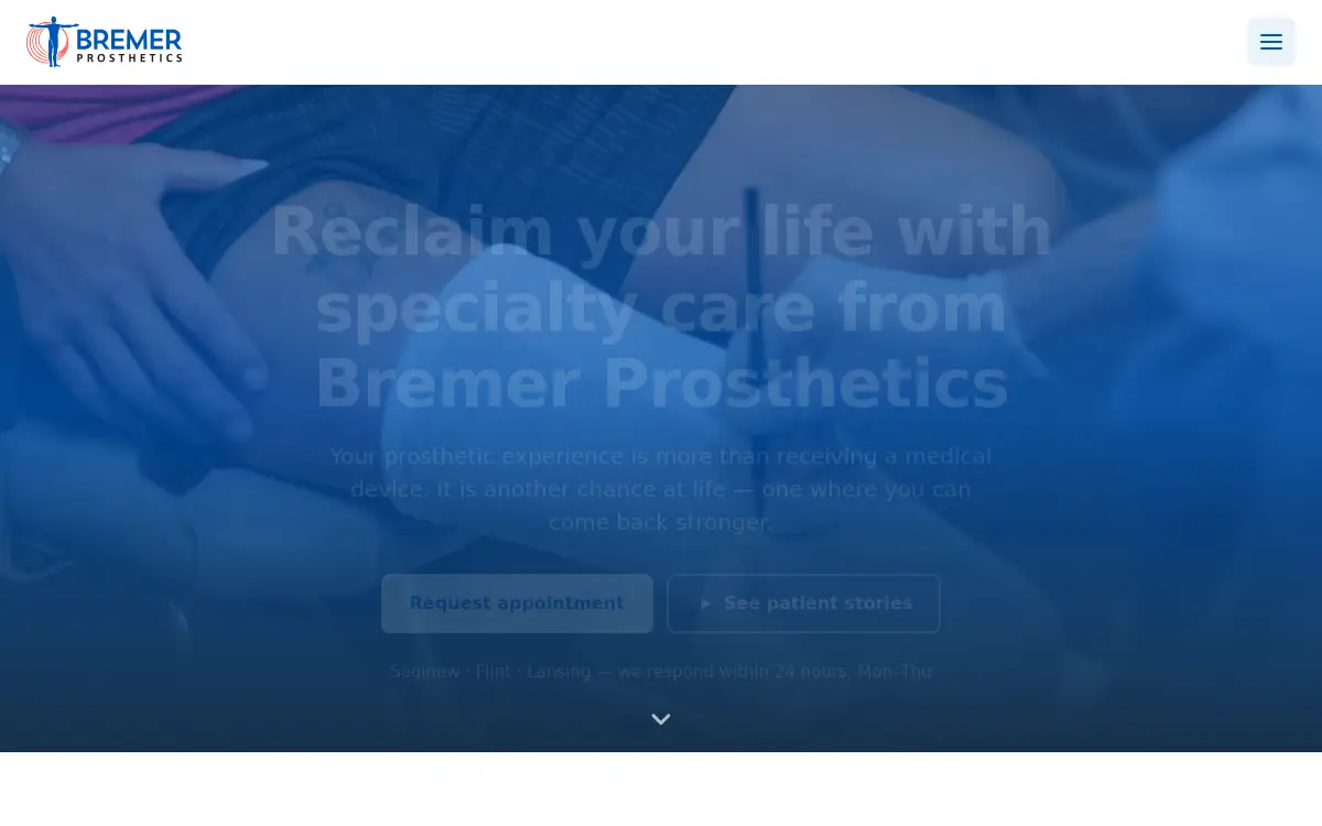 Homepage of Bremer Prosthetic Design, INC