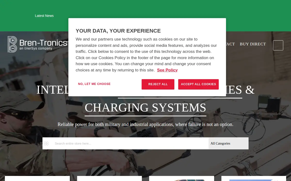 Homepage of Bren-tronics Defense LLC