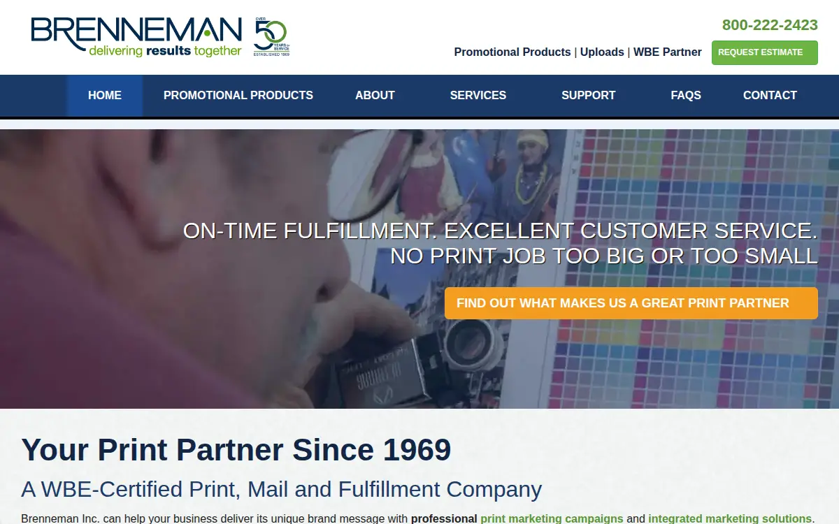 Homepage of Brenneman Printing, INC.