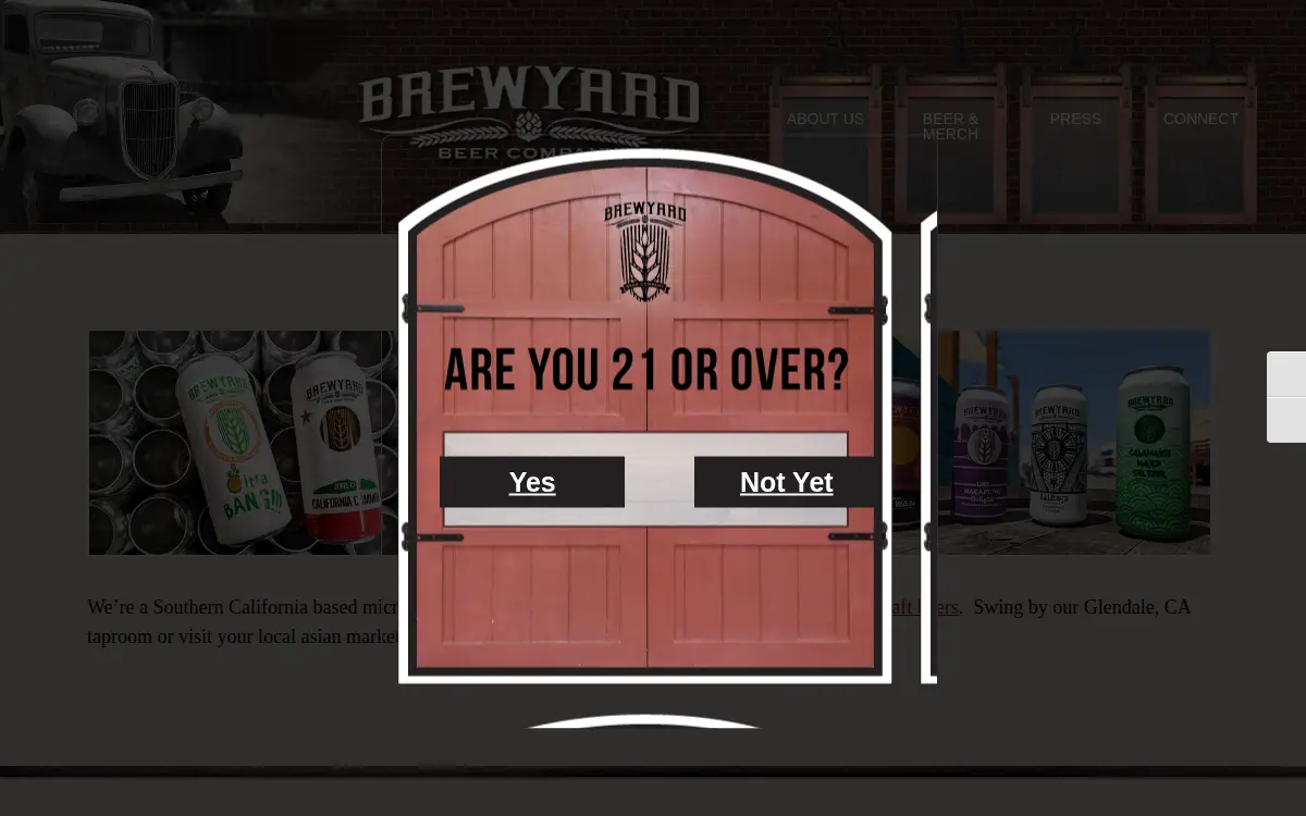 Homepage of Brewyard Beer Company LLC