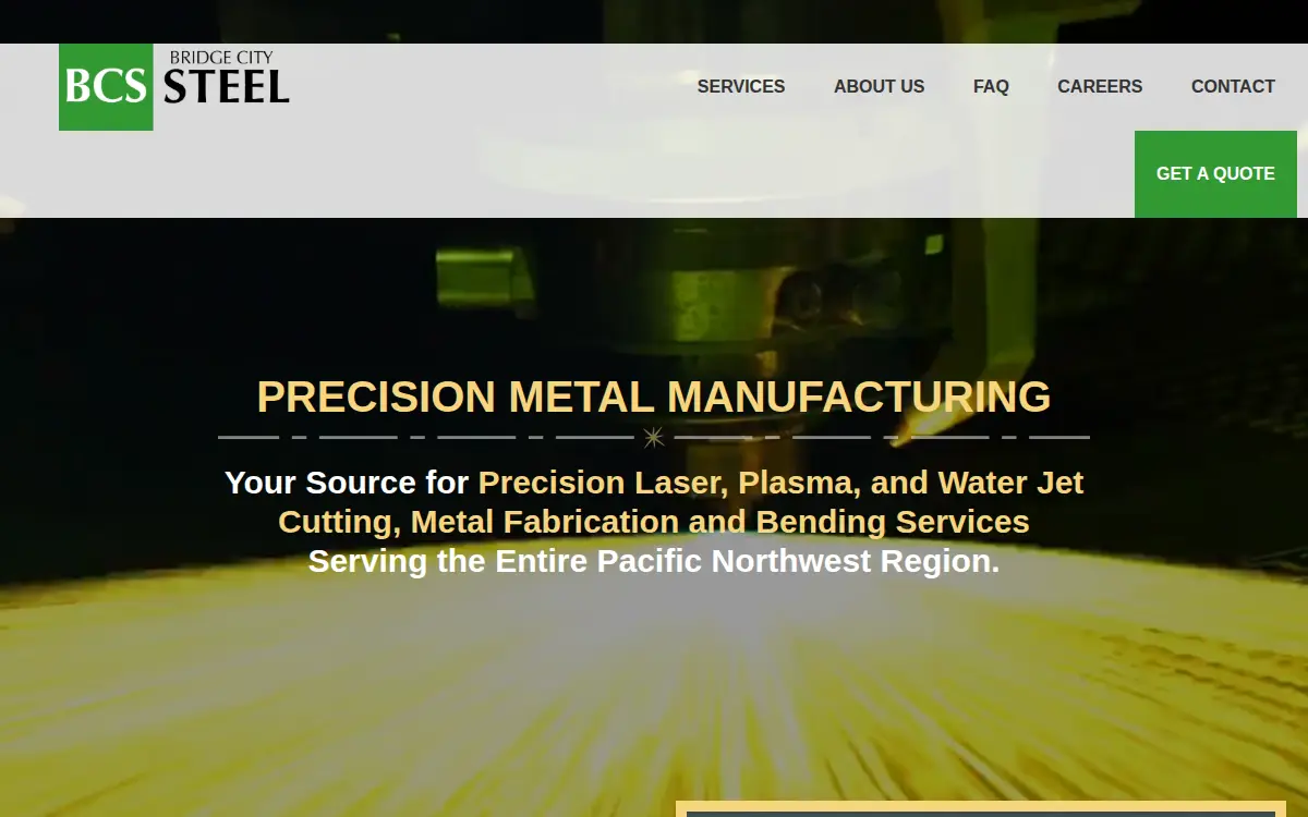 Homepage of Bridge City Steel, LLC