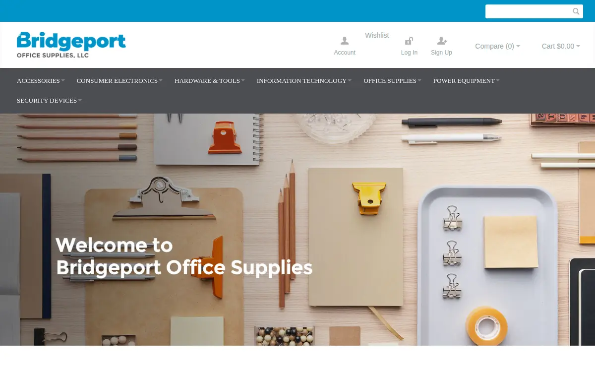 Homepage of Bridgeport Office Supplies LLC