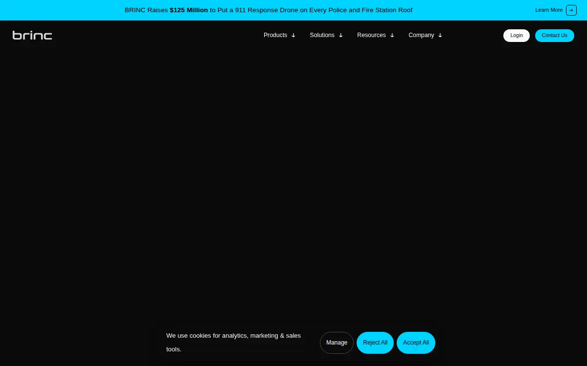 Homepage of Brinc Drones, INC