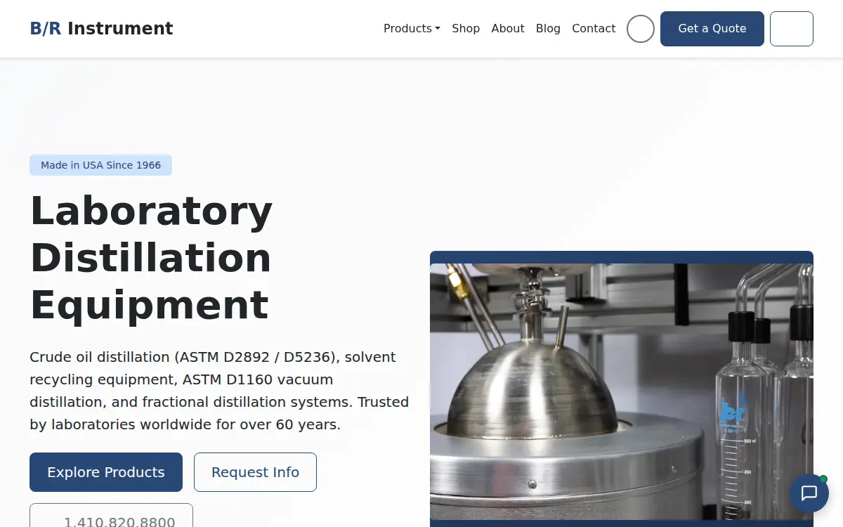 Homepage of B/r Instrument CORP