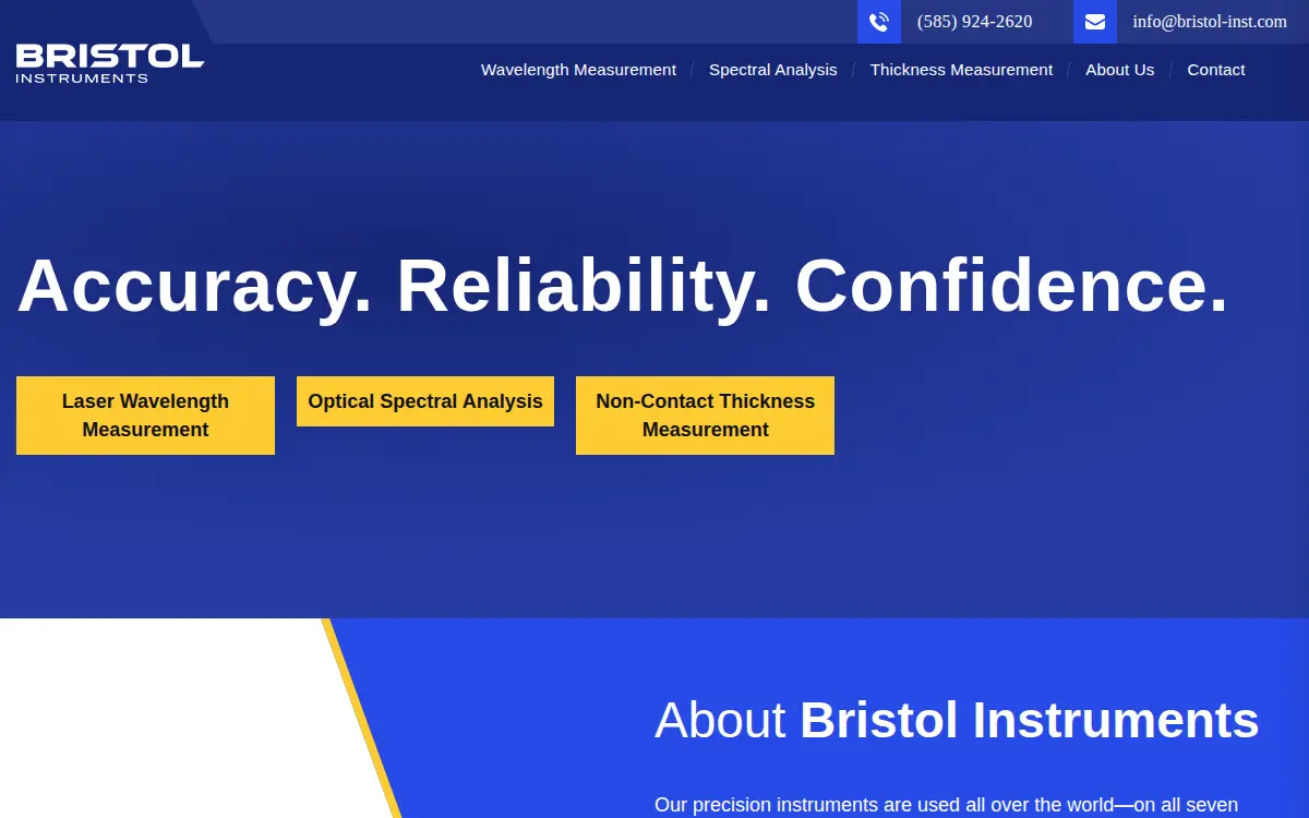 Homepage of Bristol Instruments INC