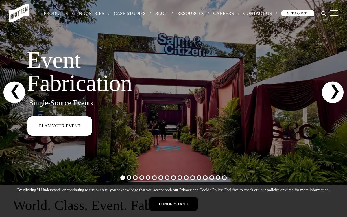 Homepage of Britten INC
