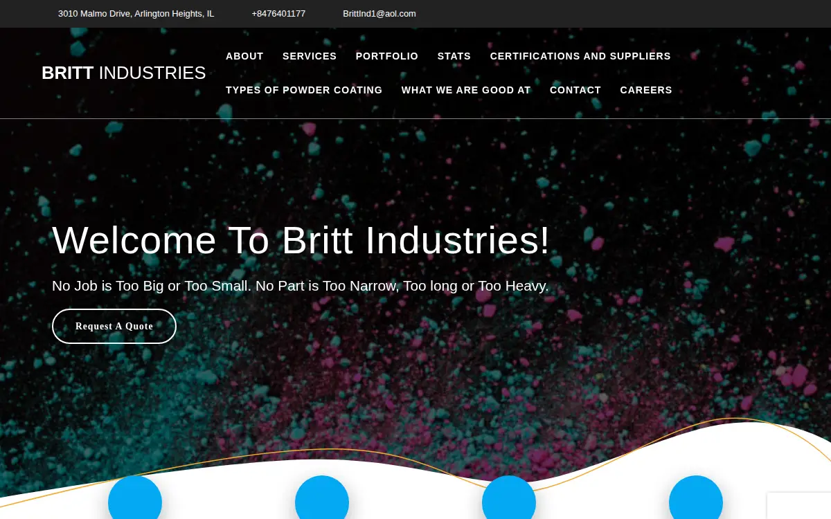Homepage of Britt Industries, INC