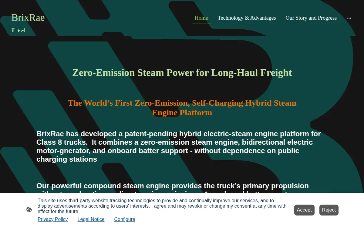 Homepage of Brixrae Limited