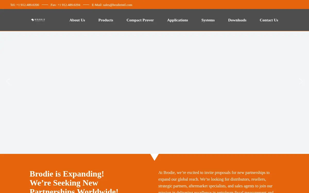 Homepage of Brodie Meter Co., LLC