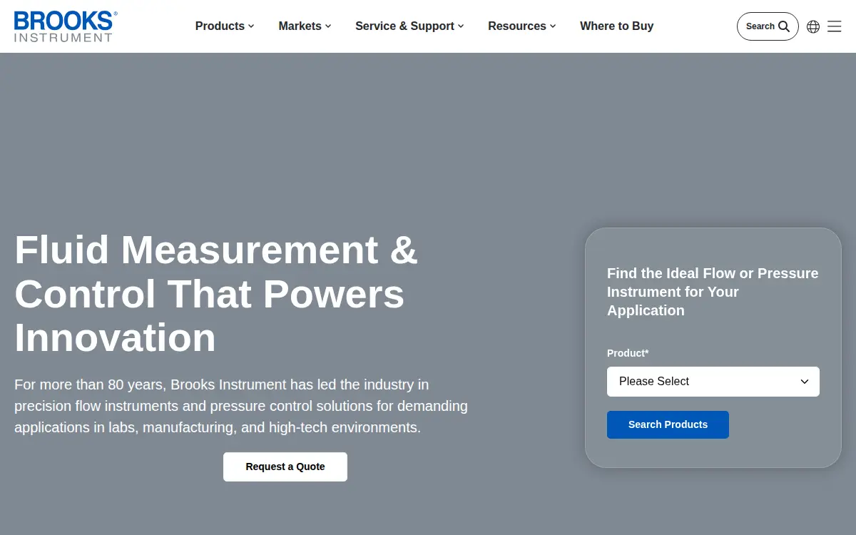 Homepage of Brooks Instrument LLC