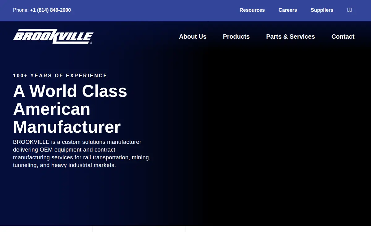 Homepage of Brookville Equipment Corporation