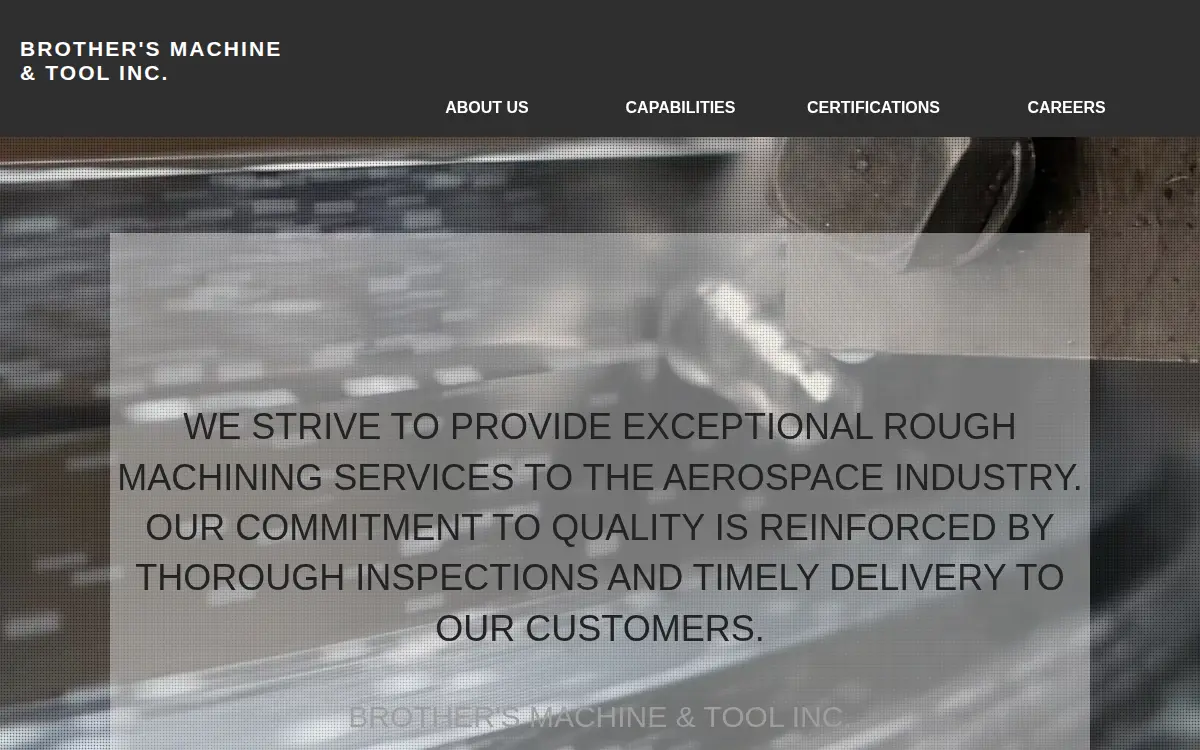 Homepage of Brothers Machine & Tool, INC.
