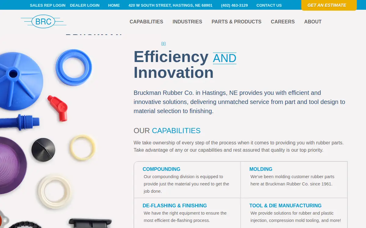 Homepage of Bruckman Rubber CO