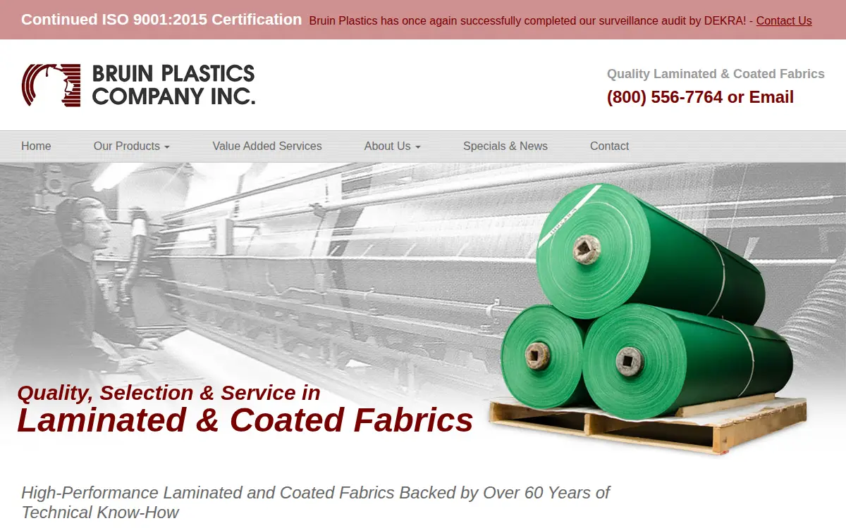 Homepage of Bruin Plastics Co., INC.