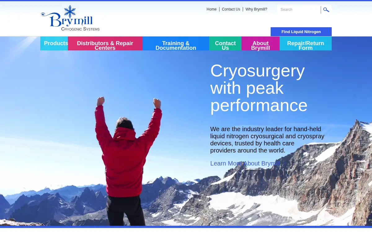 Homepage of Brymill Corporation