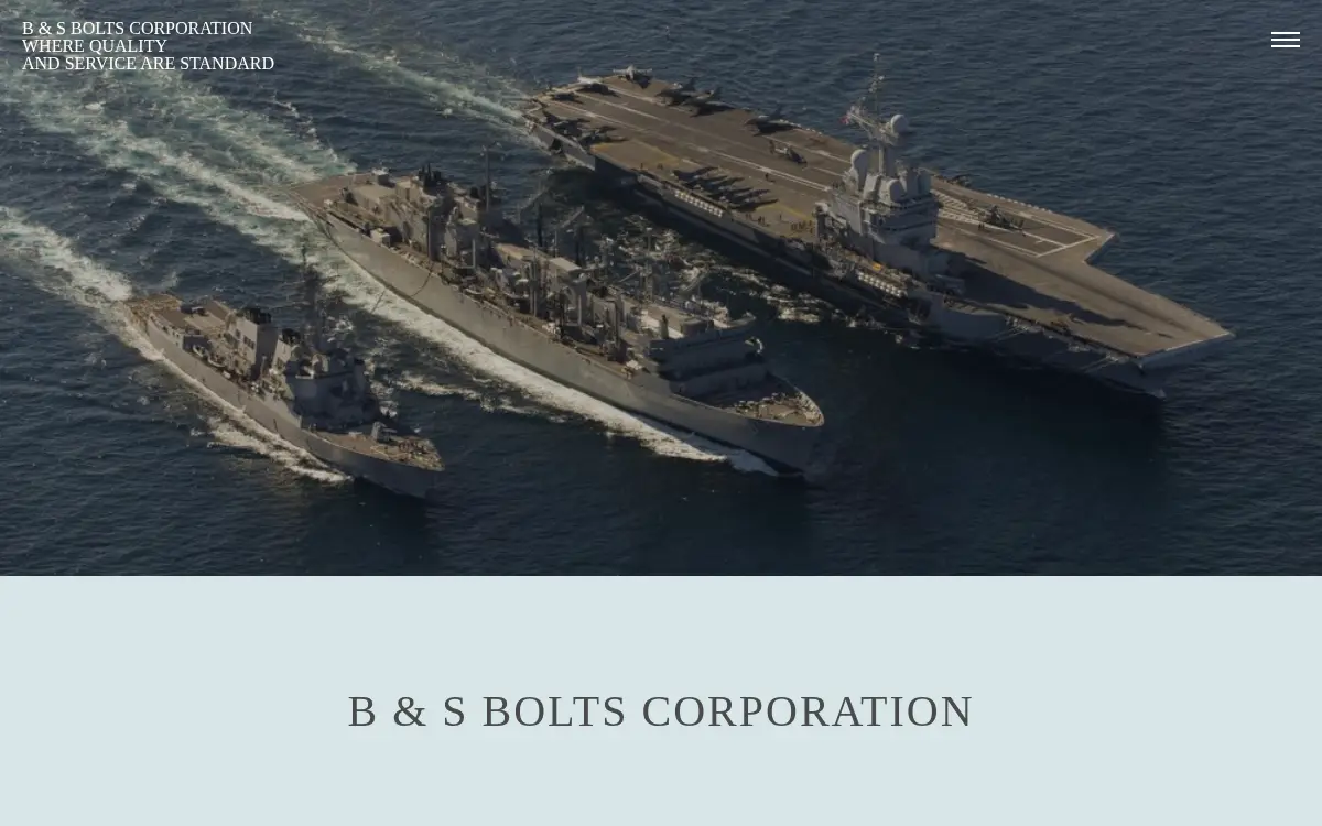 Homepage of B & S Bolts Corporation