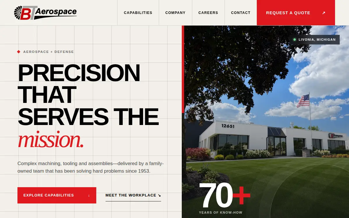 Homepage of Bradley-thompson Tool Company