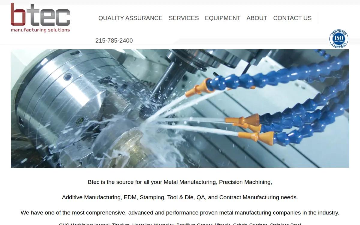 Homepage of B-tec Solutions INC