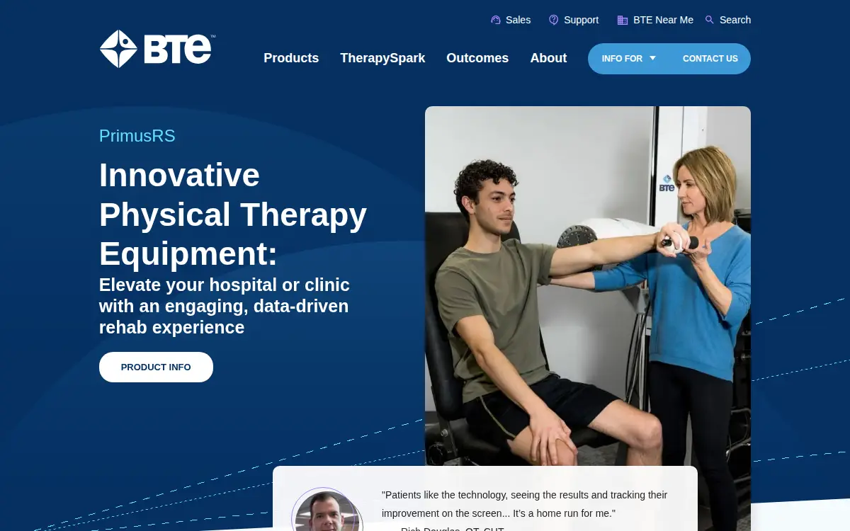 Homepage of Bte Technologies, LLC